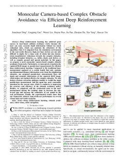 Monocular Camera-based Complex Obstacle Avoidance via Efficient Deep
  Reinforcement Learning