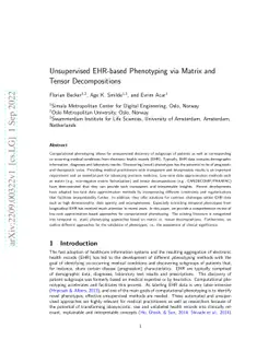 Unsupervised EHR-based Phenotyping via Matrix and Tensor Decompositions