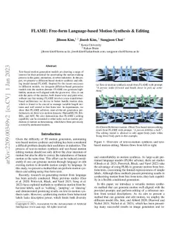 FLAME: Free-form Language-based Motion Synthesis & Editing