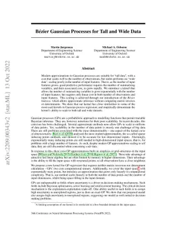 Bézier Gaussian Processes for Tall and Wide Data