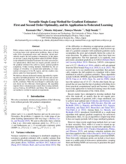 Versatile Single-Loop Method for Gradient Estimator: First and Second
  Order Optimality, and its Application to Federated Learning