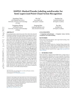 MAPLE: Masked Pseudo-Labeling autoEncoder for Semi-supervised Point
  Cloud Action Recognition