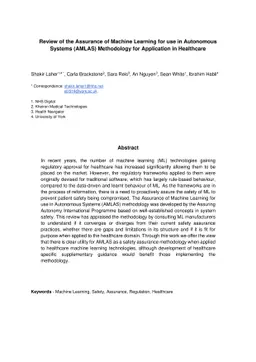 Review of the AMLAS Methodology for Application in Healthcare