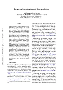 Interpreting Embedding Spaces by Conceptualization