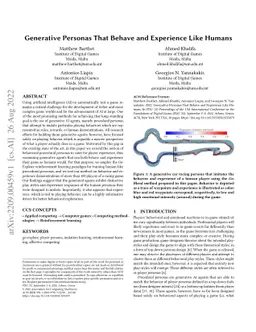Generative Personas That Behave and Experience Like Humans