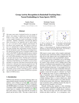 Group Activity Recognition in Basketball Tracking Data -- Neural
  Embeddings in Team Sports (NETS)