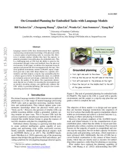 On Grounded Planning for Embodied Tasks with Language Models