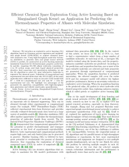 Efficient Chemical Space Exploration Using Active Learning Based on
  Marginalized Graph Kernel: an Application for Predicting the Thermodynamic
  Properties of Alkanes with Molecular Simulation