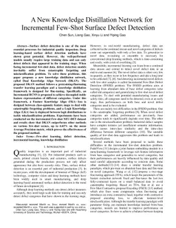 A New Knowledge Distillation Network for Incremental Few-Shot Surface
  Defect Detection