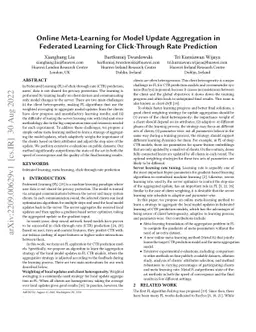 Online Meta-Learning for Model Update Aggregation in Federated Learning
  for Click-Through Rate Prediction