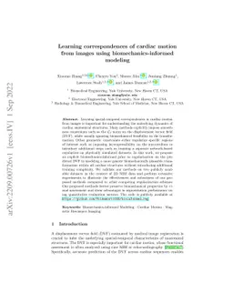 Learning correspondences of cardiac motion from images using
  biomechanics-informed modeling