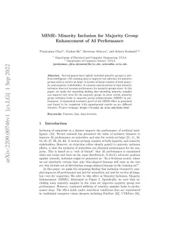 MIME: Minority Inclusion for Majority Group Enhancement of AI
  Performance