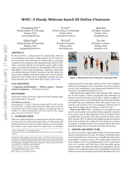 WOC: A Handy Webcam-based 3D Online Chatroom