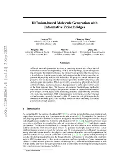 Diffusion-based Molecule Generation with Informative Prior Bridges
