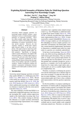 Exploiting Hybrid Semantics of Relation Paths for Multi-hop Question
  Answering Over Knowledge Graphs