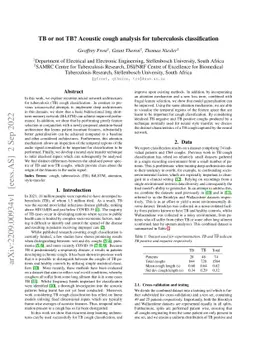 TB or not TB? Acoustic cough analysis for tuberculosis classification