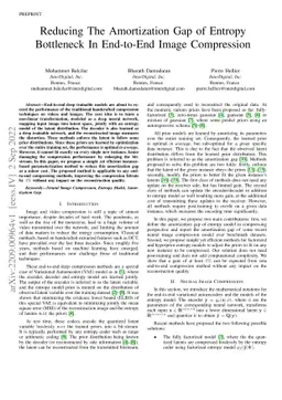 Reducing The Amortization Gap of Entropy Bottleneck In End-to-End Image
  Compression