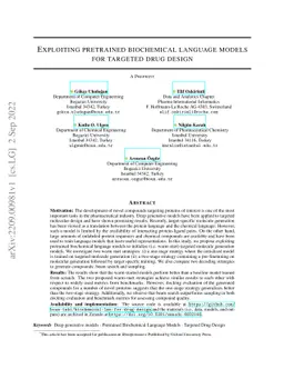 Exploiting Pretrained Biochemical Language Models for Targeted Drug
  Design