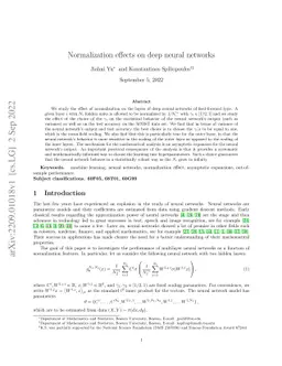 Normalization effects on deep neural networks