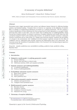 A taxonomy of surprise definitions
