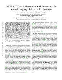 INTERACTION: A Generative XAI Framework for Natural Language Inference
  Explanations