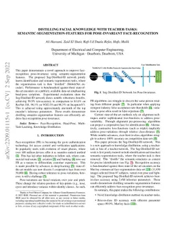 Distilling Facial Knowledge With Teacher-Tasks:
  Semantic-Segmentation-Features For Pose-Invariant Face-Recognition