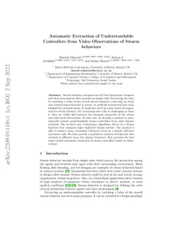 Understandable Controller Extraction from Video Observations of Swarms