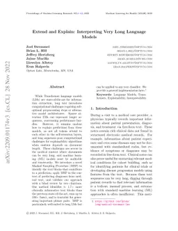 Extend and Explain: Interpreting Very Long Language Models