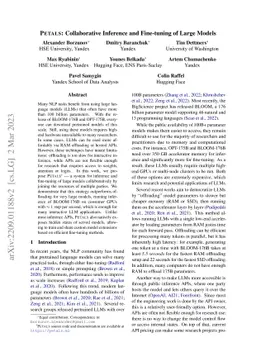 Petals: Collaborative Inference and Fine-tuning of Large Models