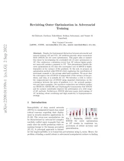 Revisiting Outer Optimization in Adversarial Training
