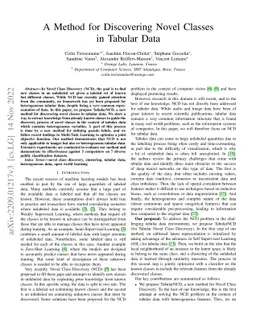 A Method for Discovering Novel Classes in Tabular Data