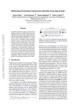 Elaboration-Generating Commonsense Question Answering at Scale