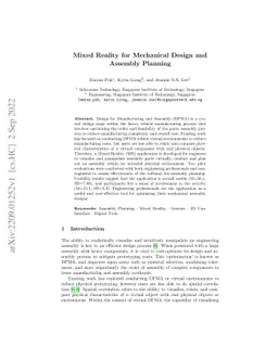 Mixed Reality for Mechanical Design and Assembly Planning