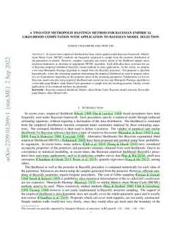 A Two-step Metropolis Hastings Method for Bayesian Empirical Likelihood
  Computation with Application to Bayesian Model Selection