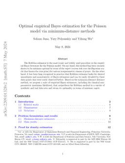 Optimal empirical Bayes estimation for the Poisson model via
  minimum-distance methods