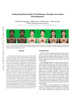 Synthesizing Photorealistic Virtual Humans Through Cross-modal
  Disentanglement