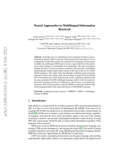 Neural Approaches to Multilingual Information Retrieval