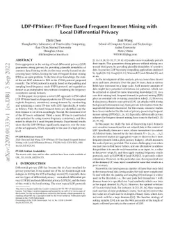 LDP-FPMiner: FP-Tree Based Frequent Itemset Mining with Local
  Differential Privacy