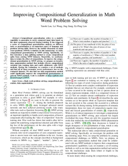 Improving Compositional Generalization in Math Word Problem Solving