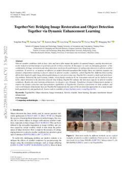 TogetherNet: Bridging Image Restoration and Object Detection Together
  via Dynamic Enhancement Learning
