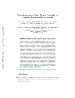Towards Accurate Binary Neural Networks via Modeling Contextual
  Dependencies