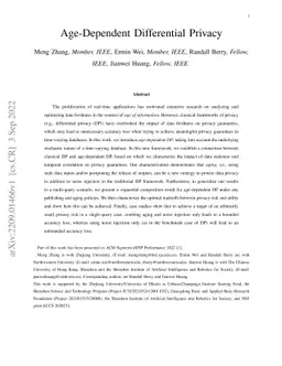 Age-Dependent Differential Privacy