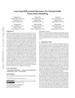 Learning Differential Operators for Interpretable Time Series Modeling