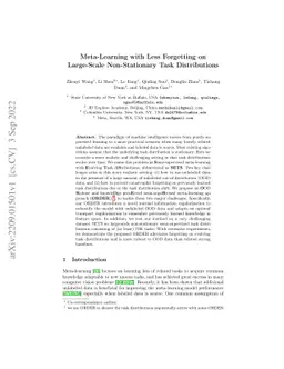 Meta-Learning with Less Forgetting on Large-Scale Non-Stationary Task
  Distributions
