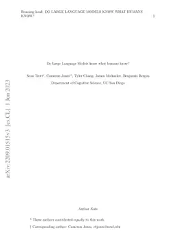 Do Large Language Models know what humans know?