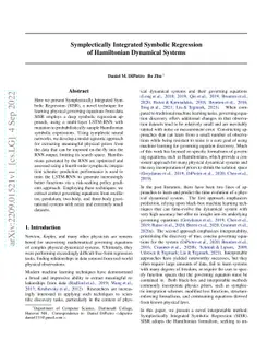 Symplectically Integrated Symbolic Regression of Hamiltonian Dynamical
  Systems
