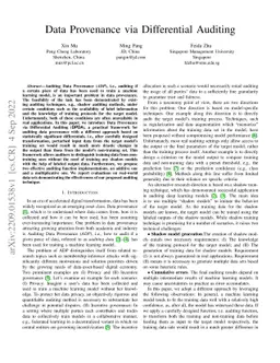 Data Provenance via Differential Auditing
