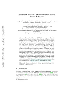 Recurrent Bilinear Optimization for Binary Neural Networks