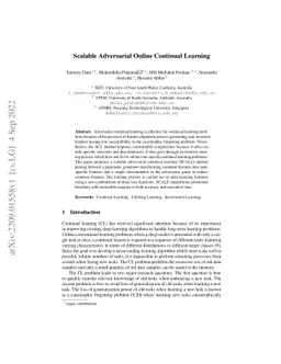 Scalable Adversarial Online Continual Learning