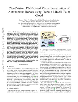 CloudVision: DNN-based Visual Localization of Autonomous Robots using
  Prebuilt LiDAR Point Cloud